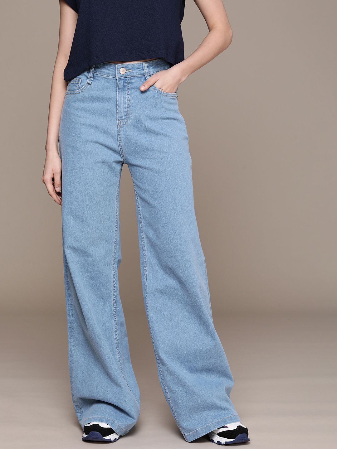 The Roadster Life Co. Women Wide Leg High-Rise Stretchable Jeans-picture-17