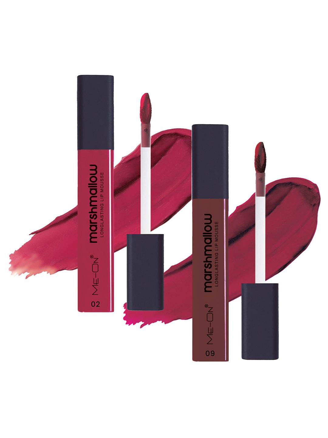 ME-ON Set Of 2 Marshmallow Long Lasting Lip Mousse -6ml Each-Crimson Red02-Burgundy Lush09-picture-39