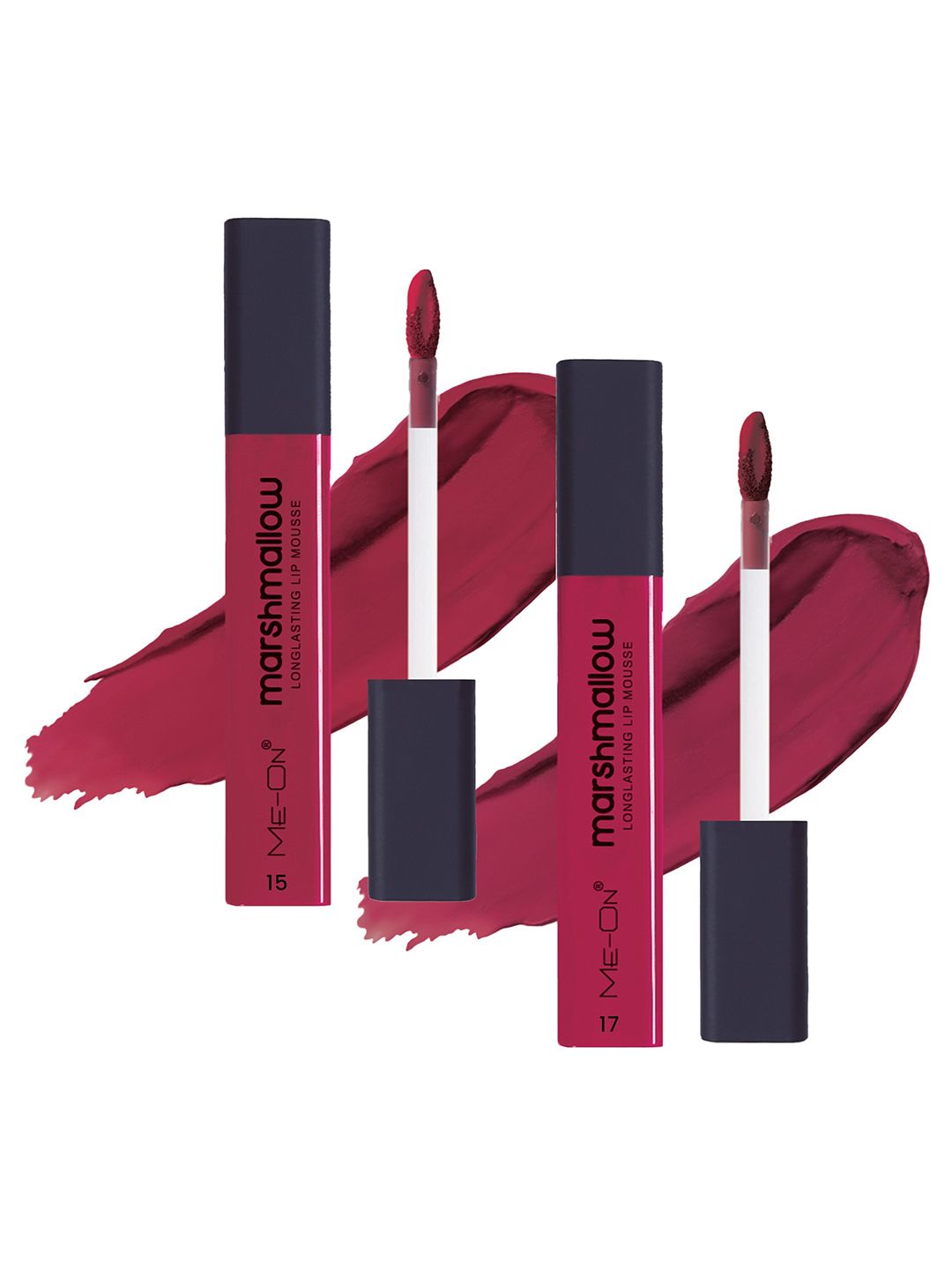 ME-ON Set Of 2 Marshmallow Long Lasting Lip Mousse-6ml Each-Nude Veil 15-Mauve Mischief 17-picture-14