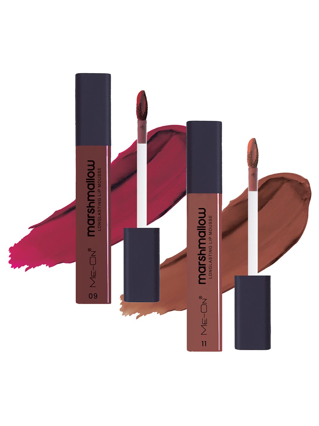 ME-ON Set Of 2 Marshmallow Long Lasting Lip Mousse-6ml Each-Burgundy Lush09-Mocha Lover11-picture-12