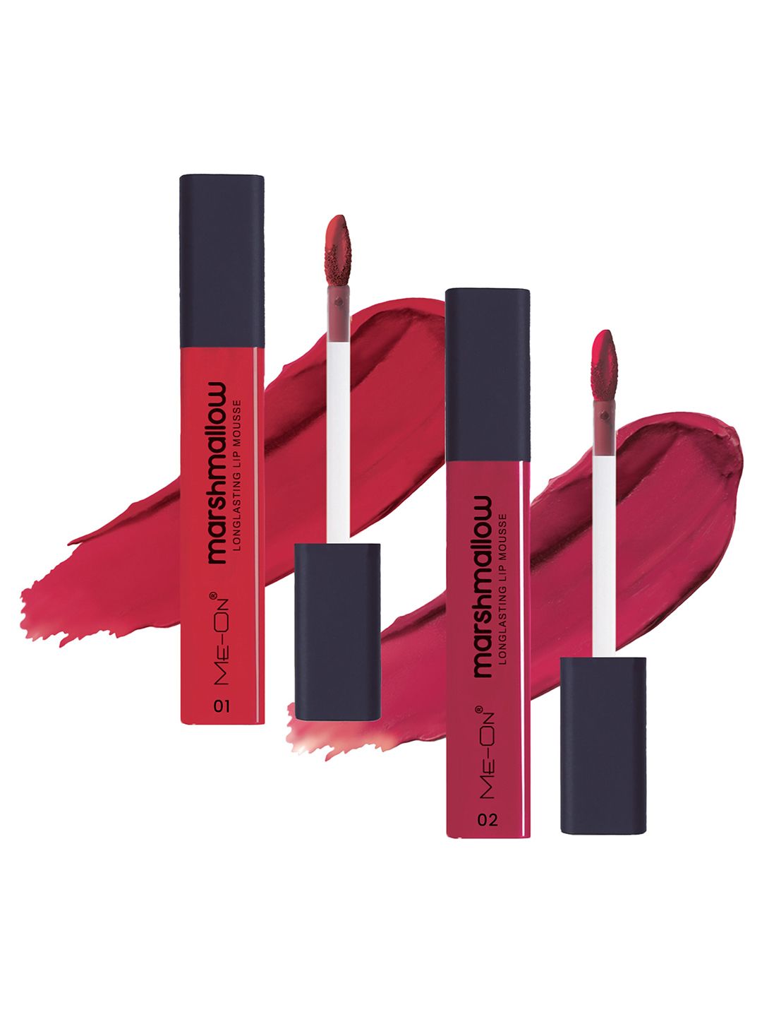 ME-ON Set Of 2 Marshmallow Long Lasting Lip Mousse -6ml Each -  Shade 01-Crimson Red 02-picture-8