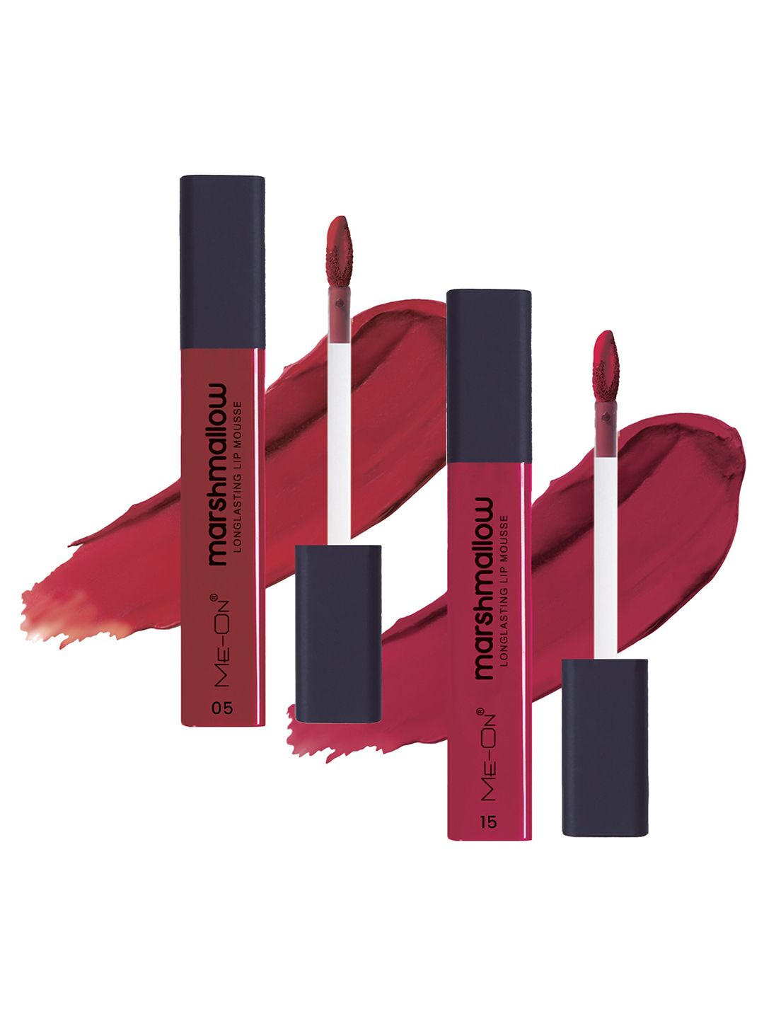ME-ON Set Of 2 Marshmallow Long Lasting Lip Mousse -6ml Each - Sherbet 05-Nude Veil 15-picture-44