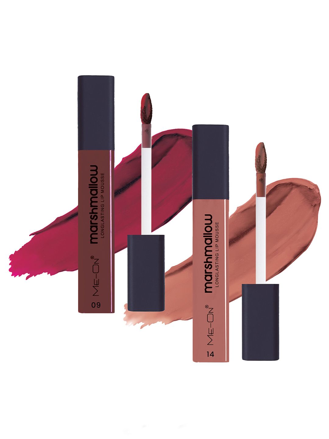 ME-ON Marshmallow 2Pcs Long Lasting Lip Mousse - 6ml Each- Burgudy Lush & Cocoa Sin-picture-32
