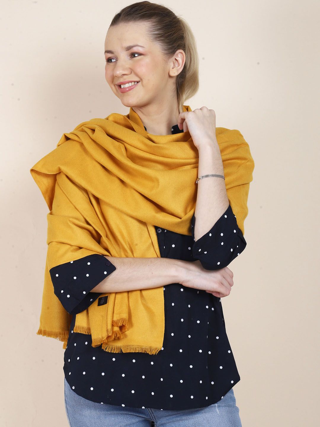 Calvadoss Women Fringed Shawl-image-33
