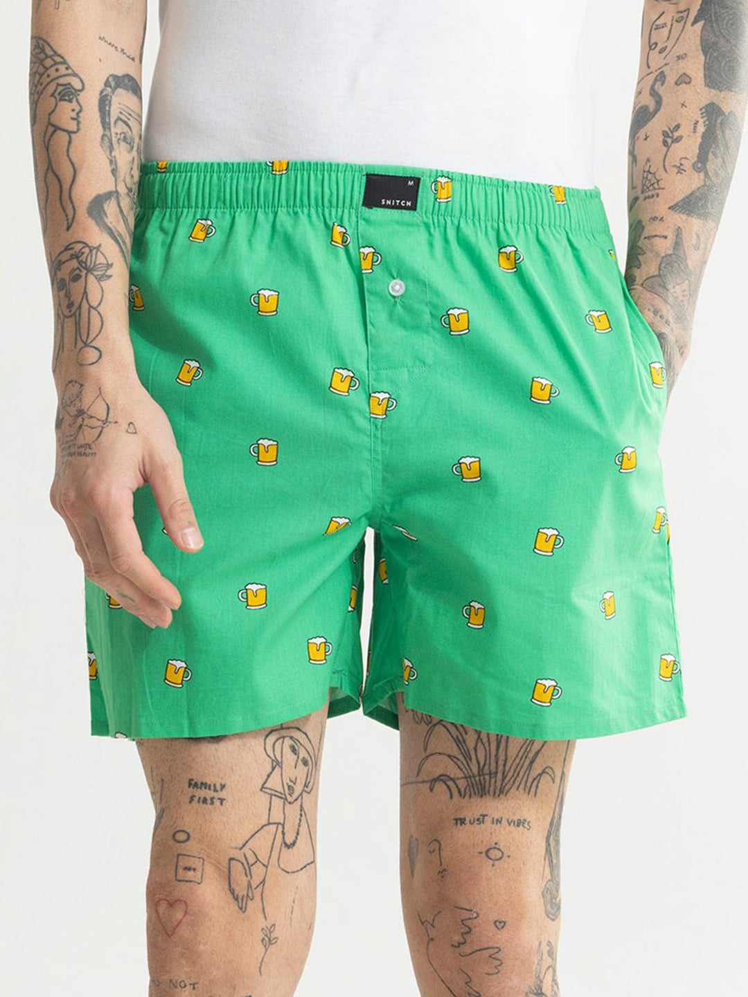 Snitch Beer-Printed Cotton Boxers 4MSBX9226-02-S