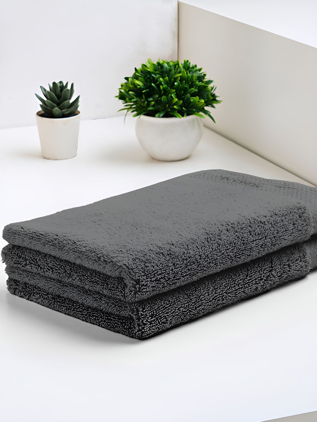 SPACES Luxury Grey 2 Pieces Egyptian Cotton Hand Towels-picture-15