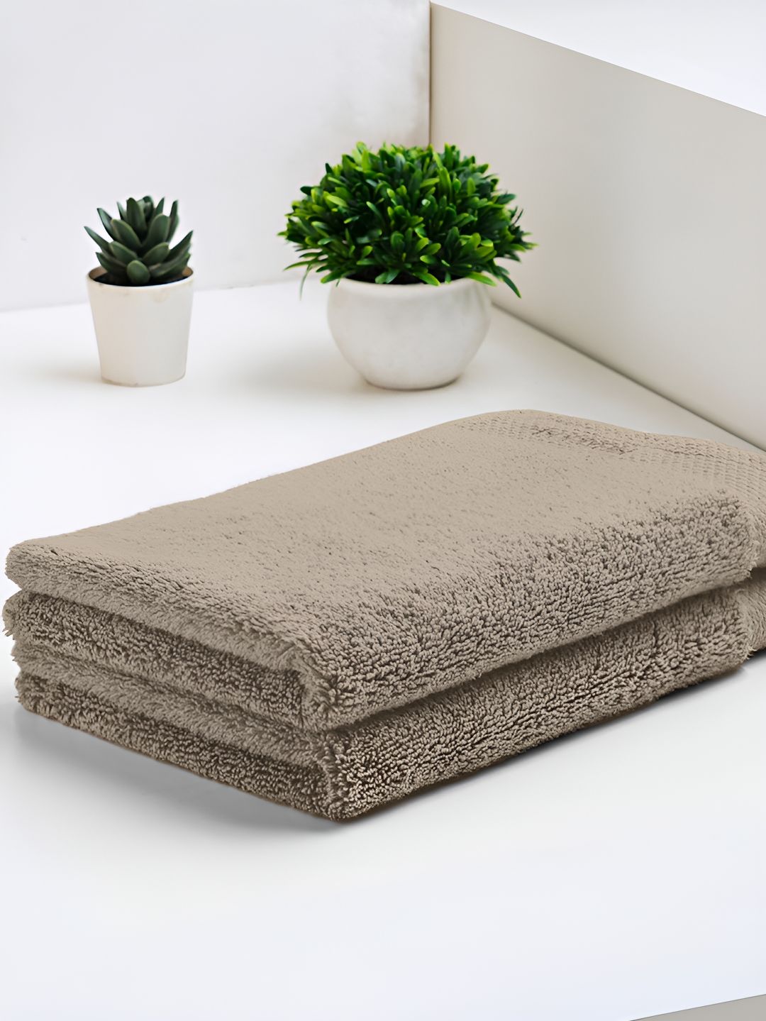 SPACES Brown 2 Pieces 650 GSM Cotton Hand Towels-picture-40