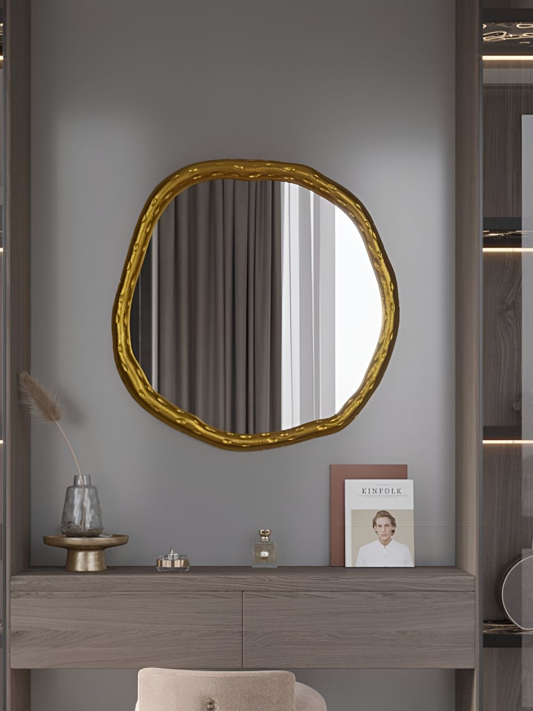 CasaGold Yellow Vintage Hammerred Mirror-picture-21