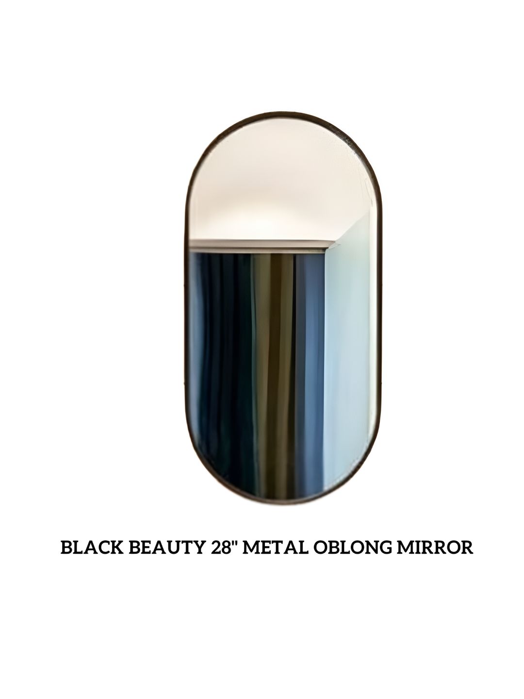 CasaGold Black Oblong Aluminum Frame Mirror-picture-18