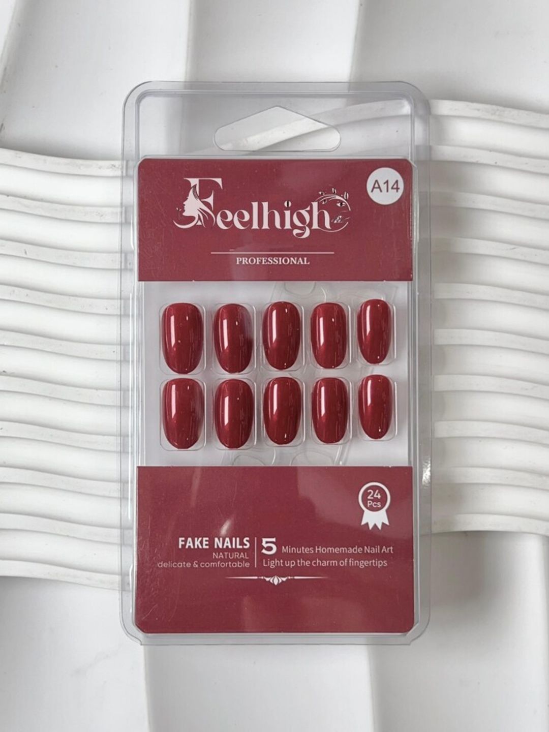 FEELHIGH Set of 24 Long Lasting Quick Fix Artificial Nail Set - A14-image-20