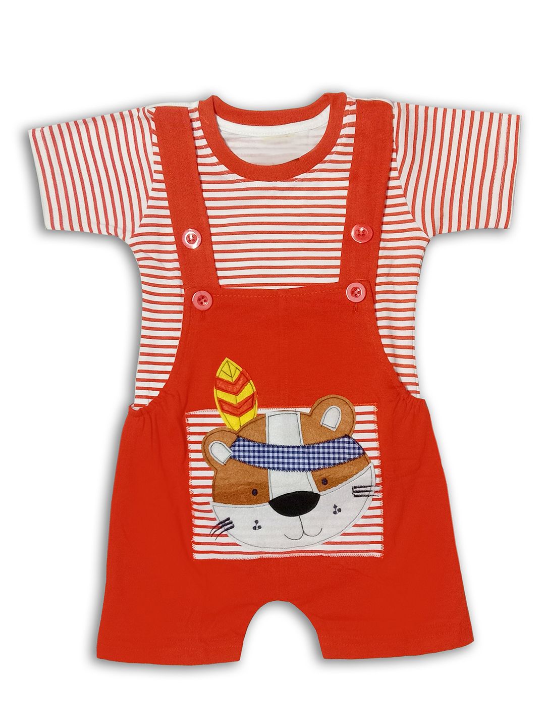 BAESD Kids Printed Pure Cotton Denim Dungaree With T-Shirt-picture-17