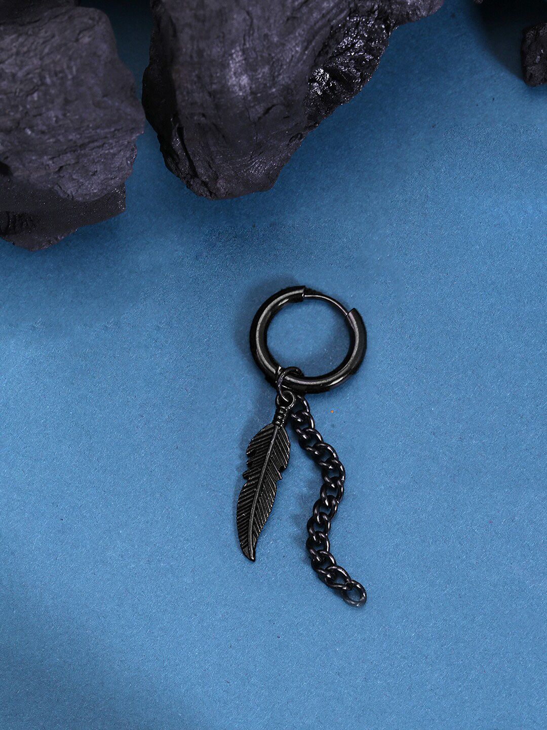 Yellow Chimes Stainless Steel Tasselled Hoop Earrings-picture-28