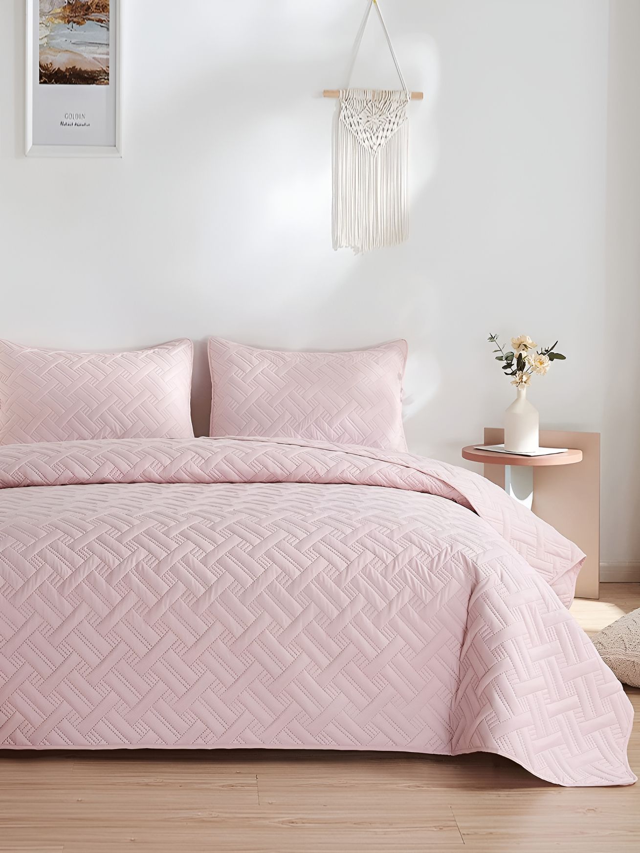 bsb home Pink Cotton Double King Superfine Bedding Set