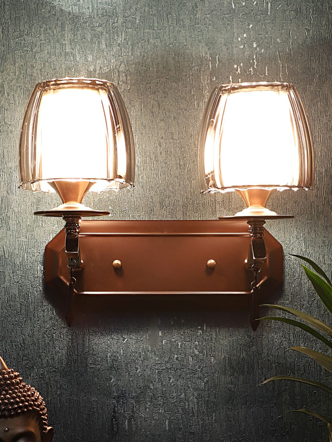 ELIANTE Brown Iron Contemporary Abstract Shaped Wall Lamp-image-17