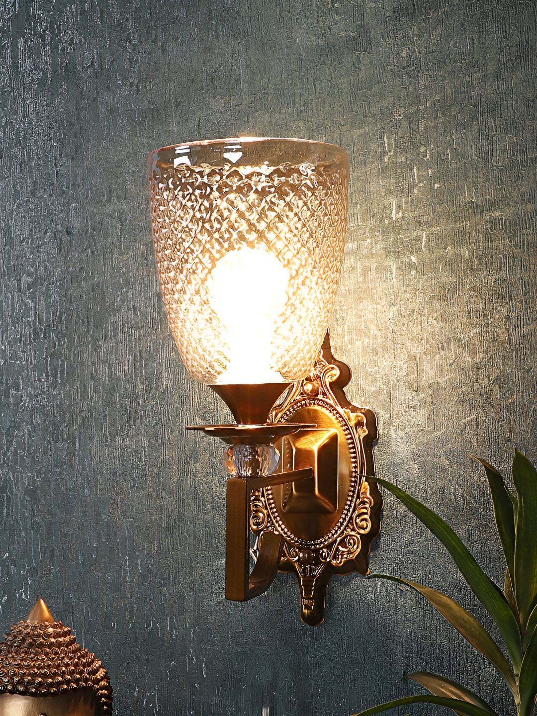 ELIANTE Gold-Toned Iron Contemporary Frustum Shaped Wall Lamp-picture-34