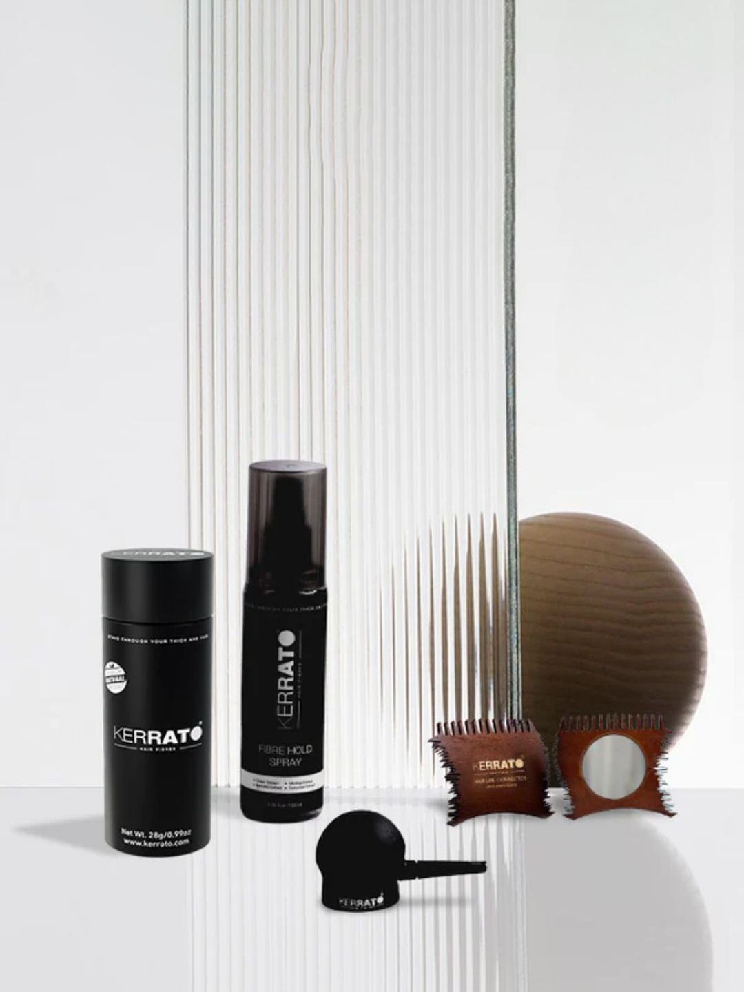 KERRATO HAIR FIBRES 3Pcs Thinning Hair 28g-Hold Spray 100ml-Optimizer Comb & Pump-image-40