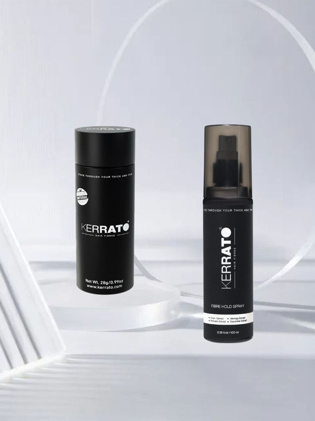 KERRATO HAIR FIBRES 2-Pcs Thinning Hair 28g & Hold Spray 100ml Combo - Jet Black-image-45