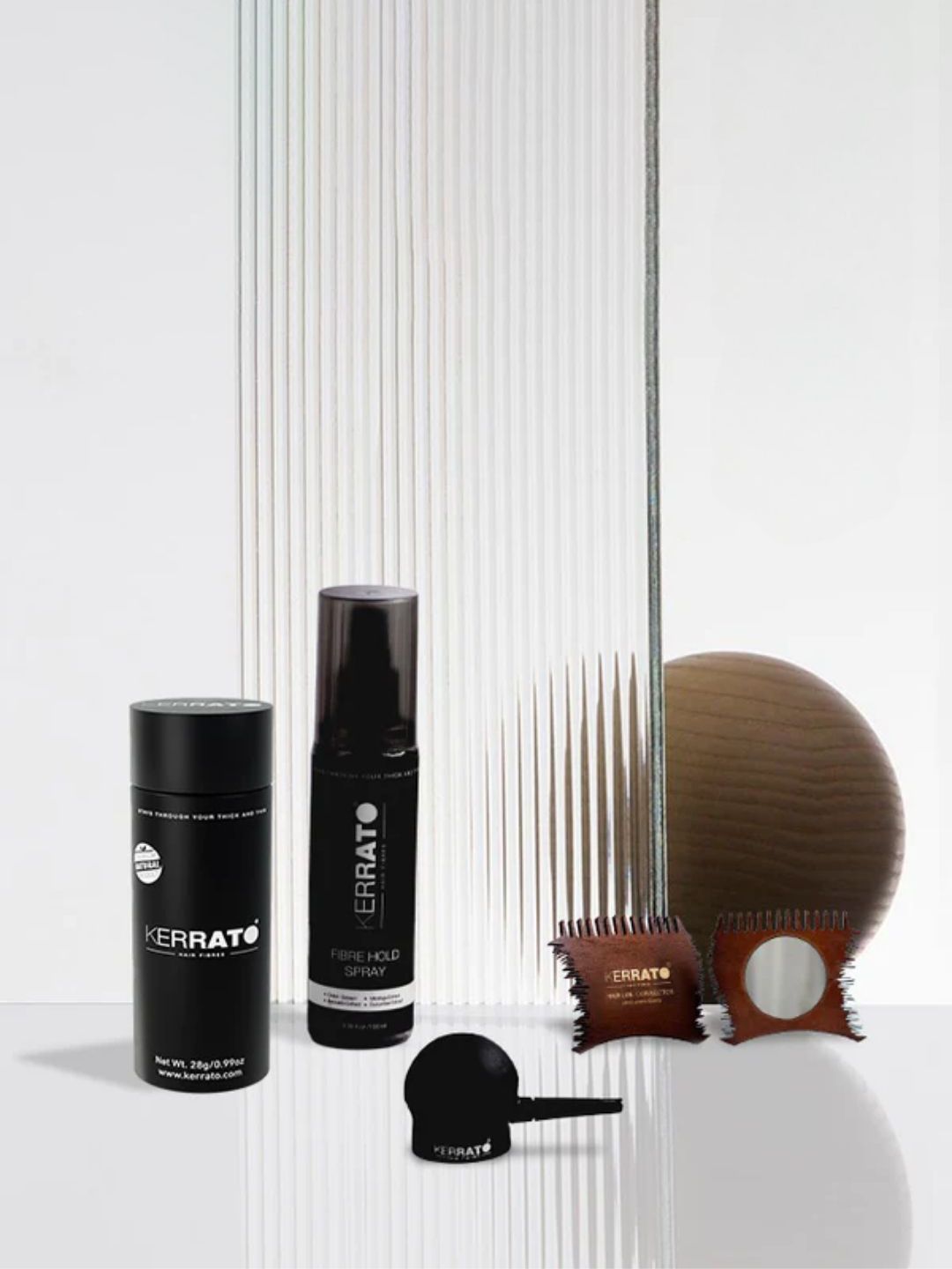 KERRATO HAIR FIBRES 3Pcs Thinning Hair 28g-Hold Spray 100ml-Optimizer Comb & Pump-image-39
