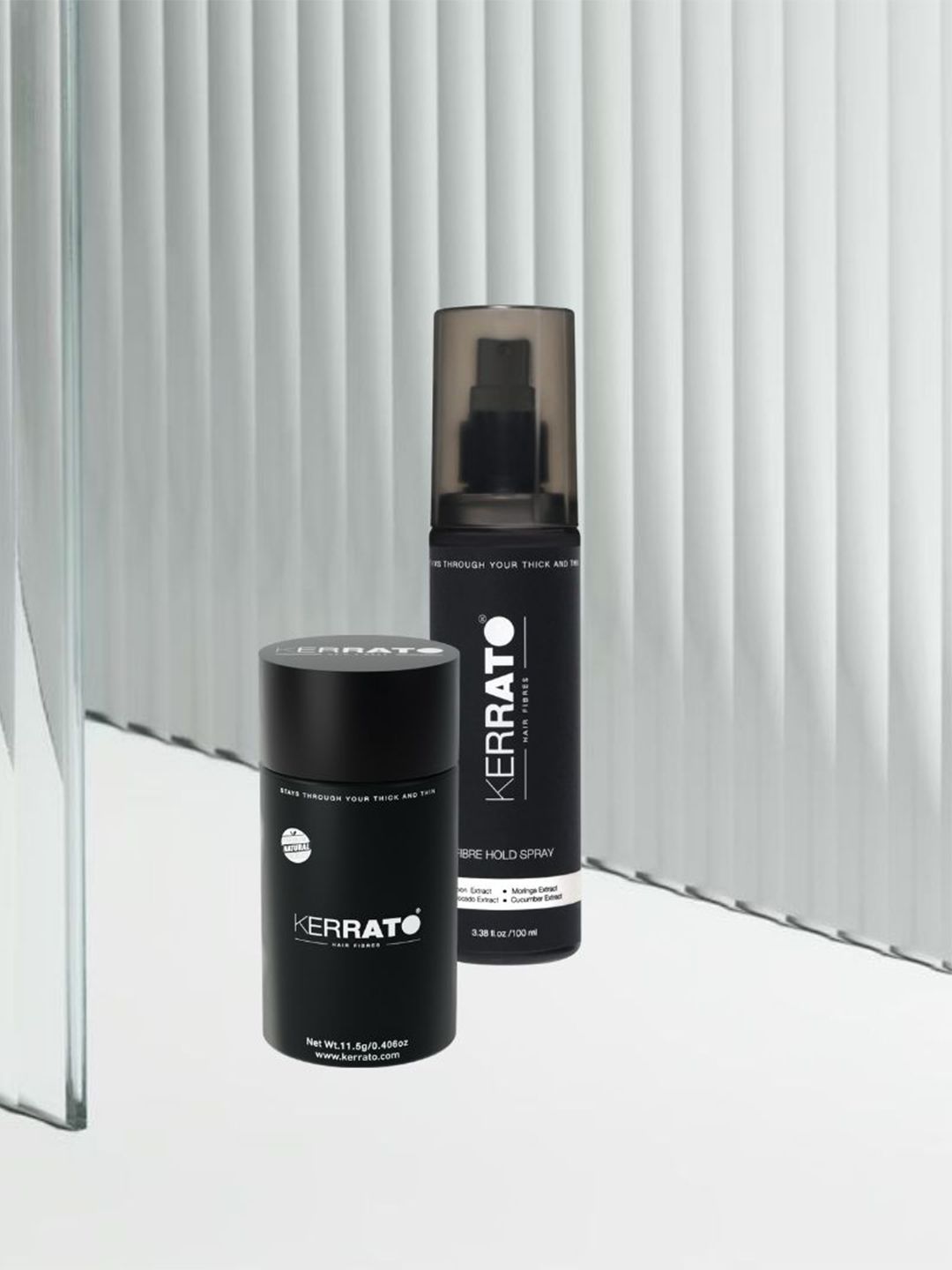 KERRATO HAIR FIBRES 2-Pcs Thinning Hair 11.5g & Hold Spray 100ml Combo - Natural Black-image-47