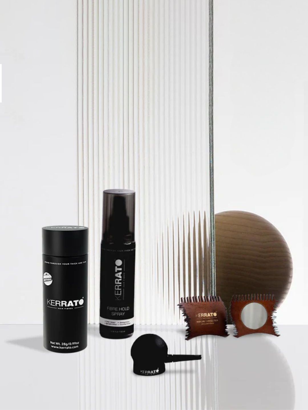 KERRATO HAIR FIBRES 3Pcs Thinning Hair 28g-Hold Spray 100ml-Optimizer Comb & Pump-image-10