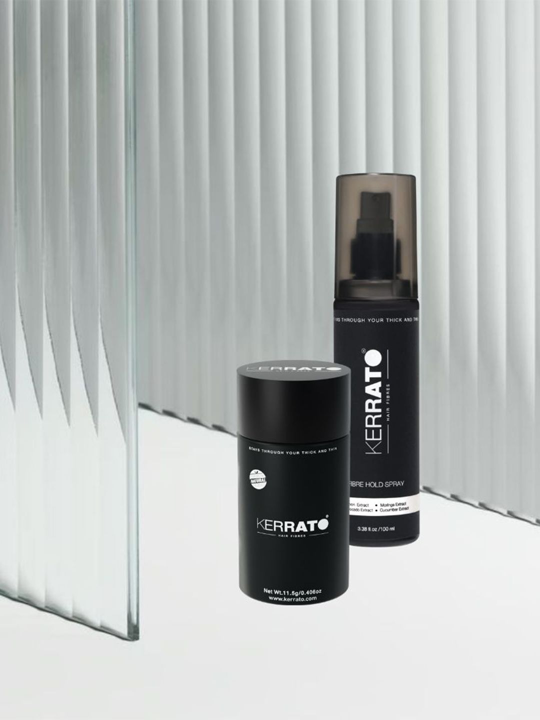 KERRATO HAIR FIBRES Set Of 2 Hair Fibres - 11.5g - Dark Brown & Fibre Hold Spray - 100ml-image-8