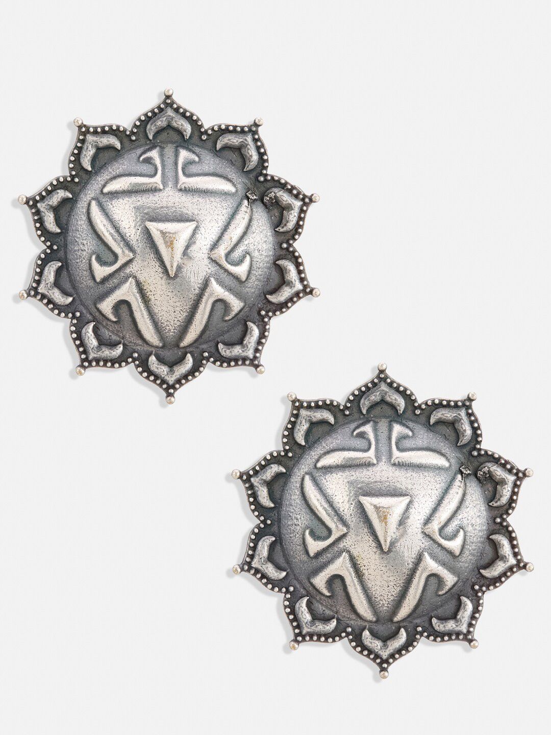 ATIBELLE Silver Plated Contemporary Stud Earrings
