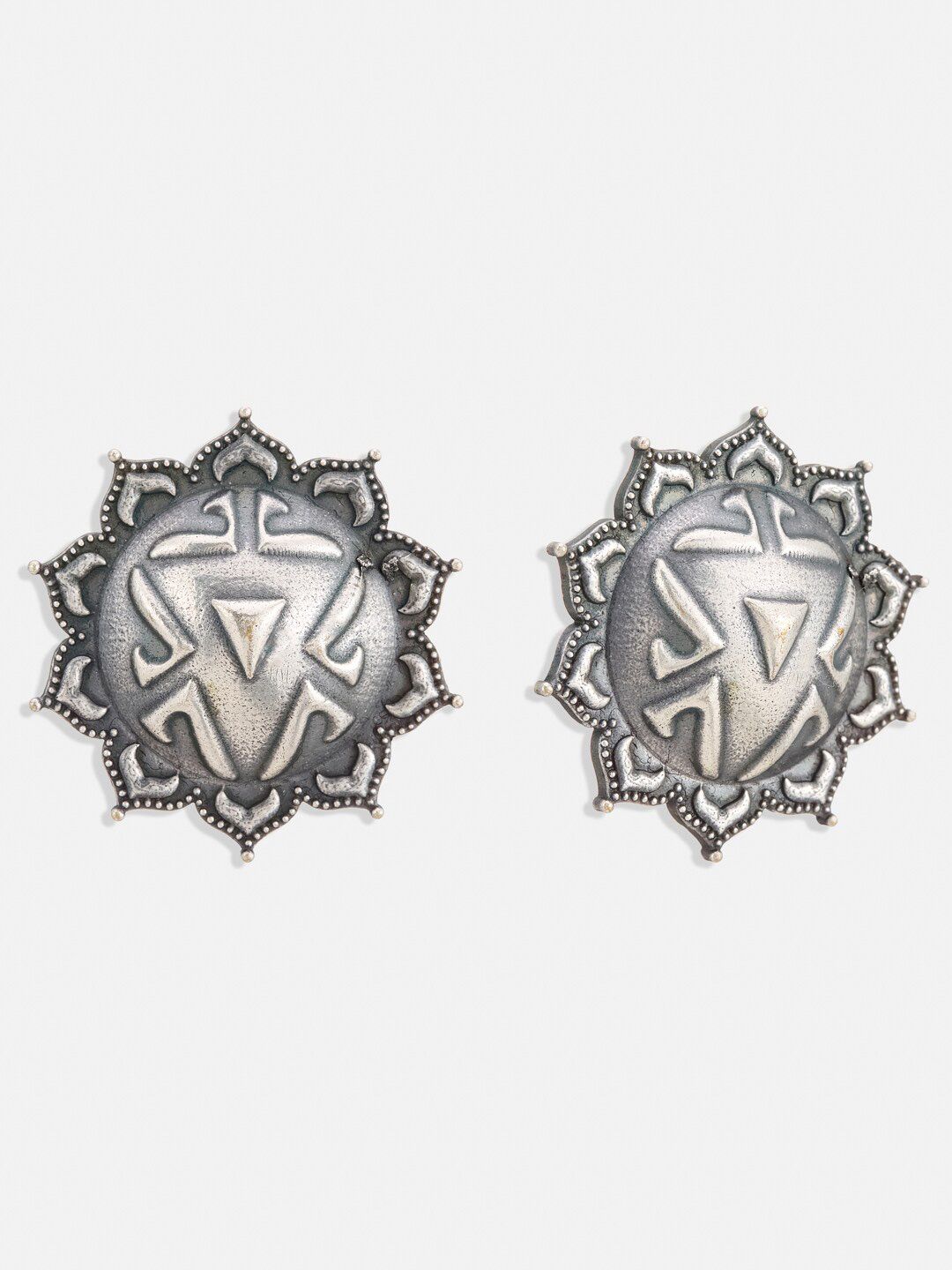 ATIBELLE Silver Plated Contemporary Stud Earrings