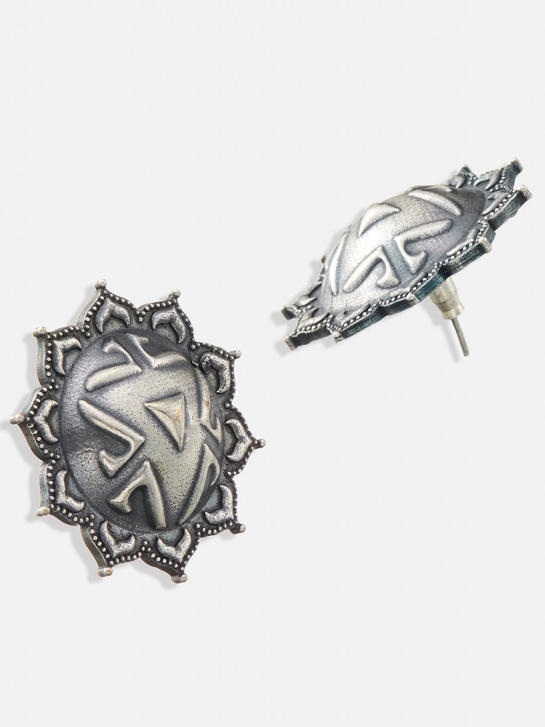ATIBELLE Silver Plated Contemporary Stud Earrings