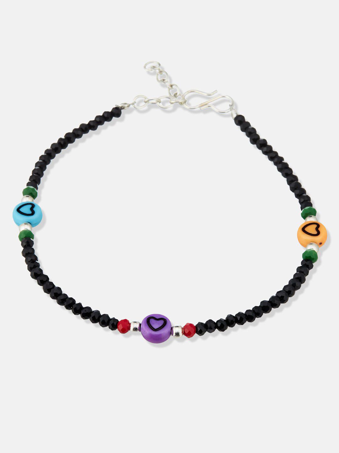 ATIBELLE Silver-Plated Stone Studded Anklet