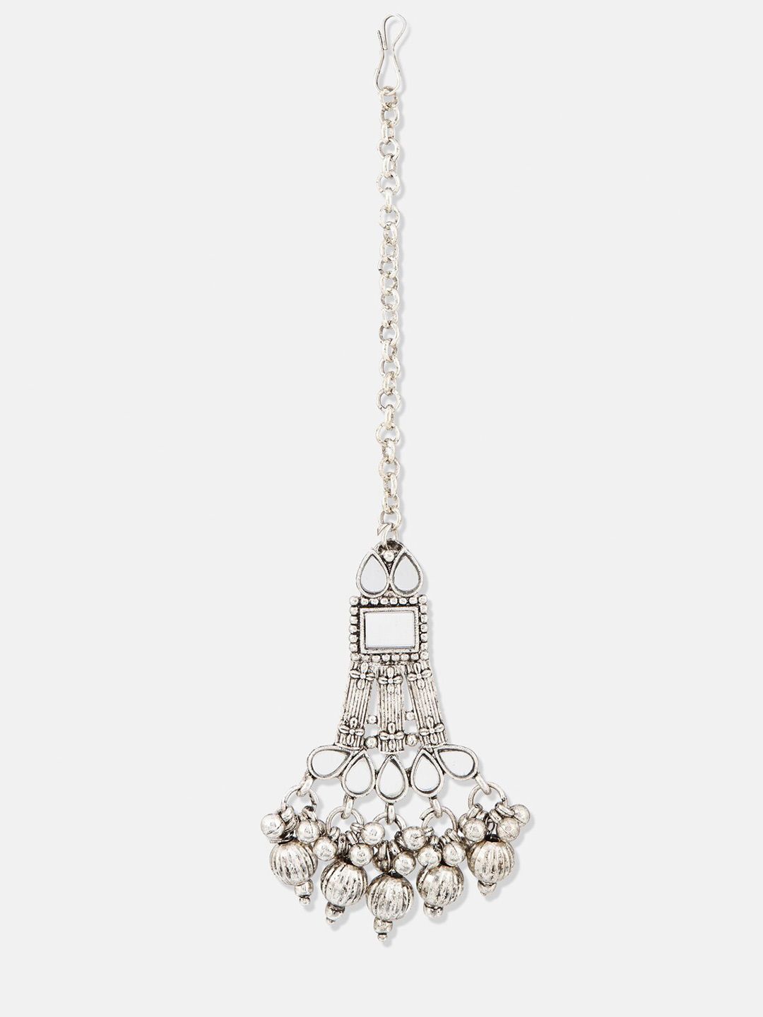 ATIBELLE German Silver-Plated Stone Studded Jewellery Set