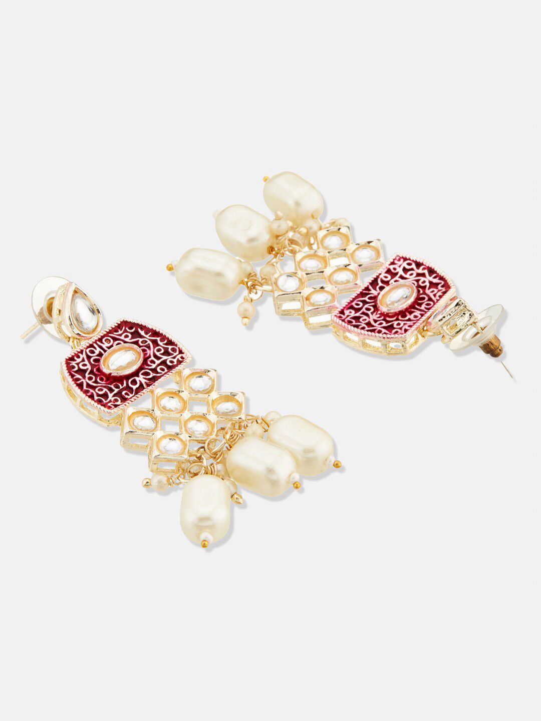 ATIBELLE Gold Plated Kundan Studded & Beaded Jewellery Set
