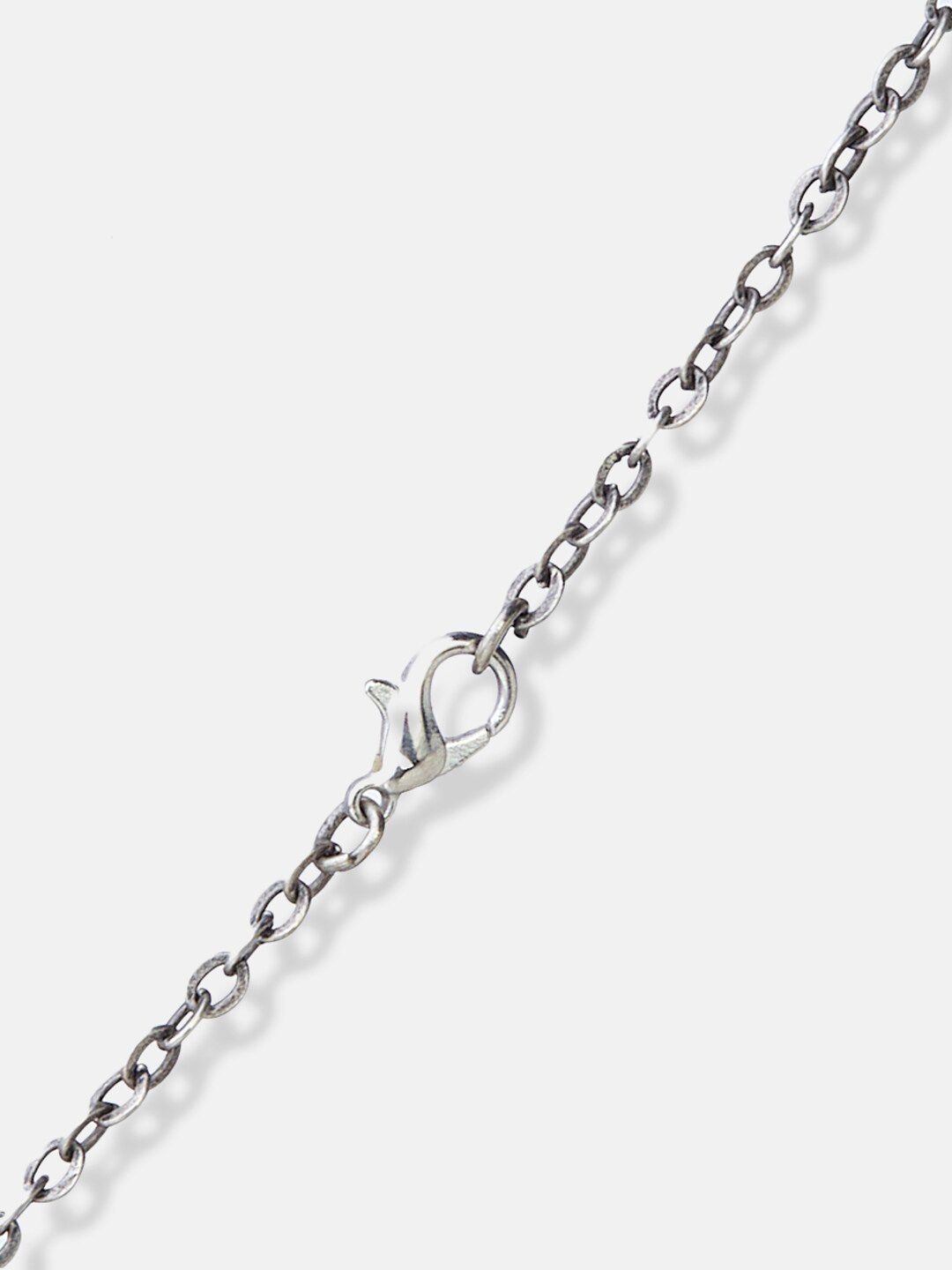ATIBELLE German Silver Plated Floral Shaped Pendant With Chain