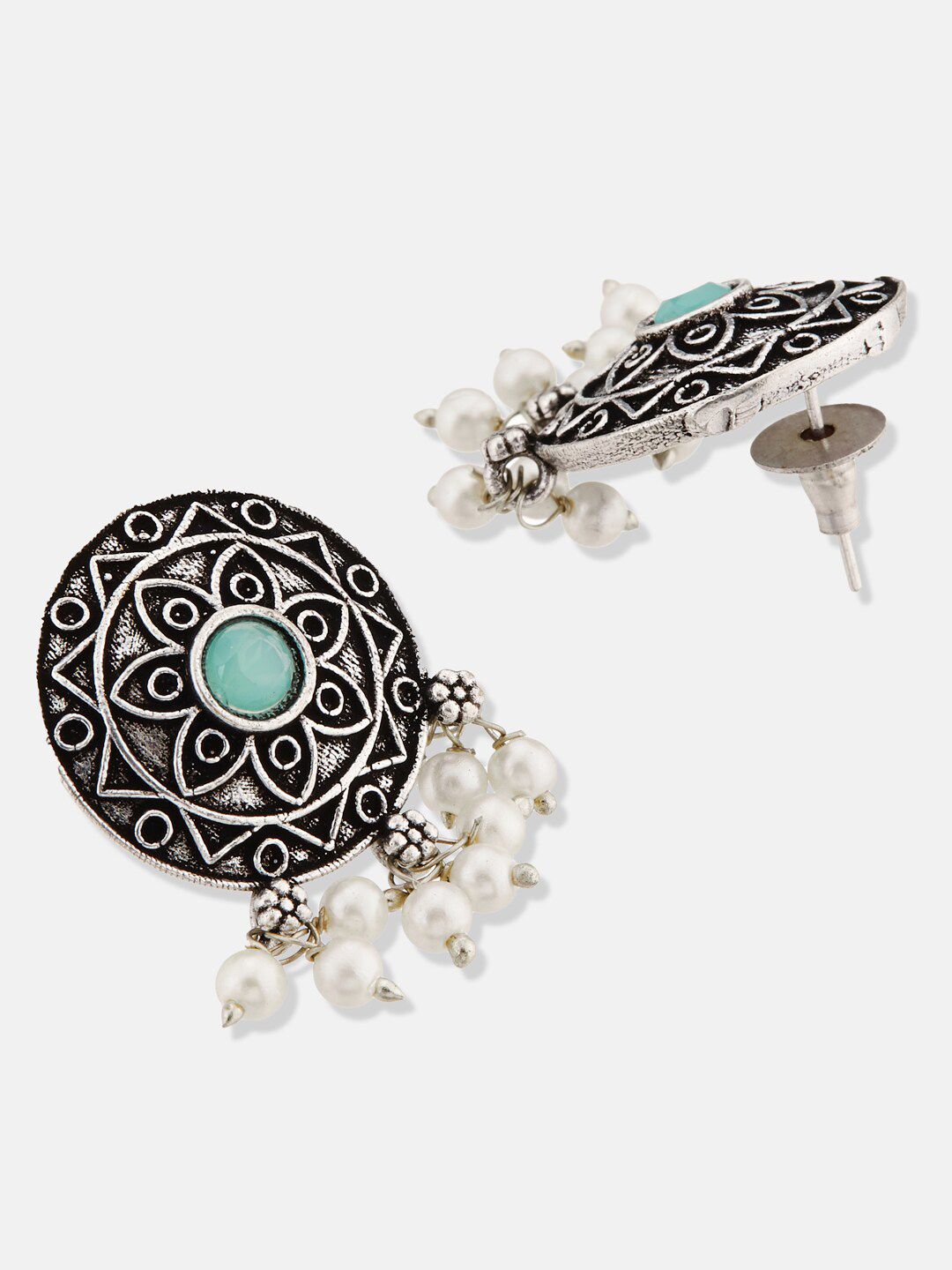 ATIBELLE German Silver-Plated Stone Studded Jewellery Set