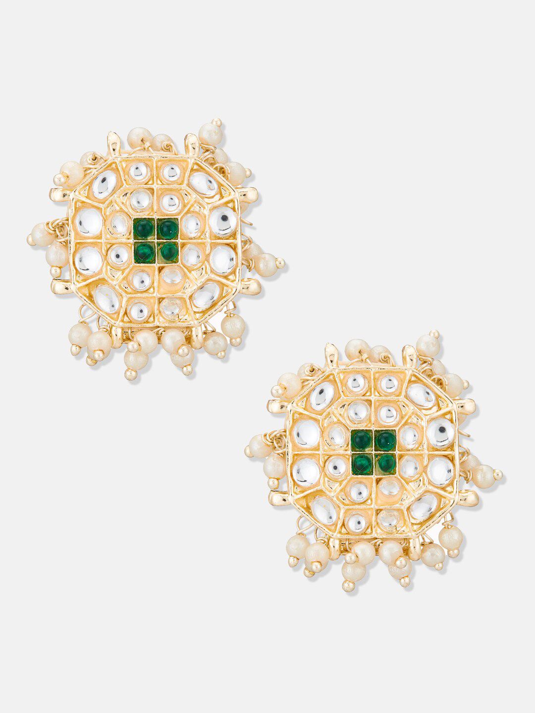 ATIBELLE Gold Plated Kundan & Beaded Jewellery Set