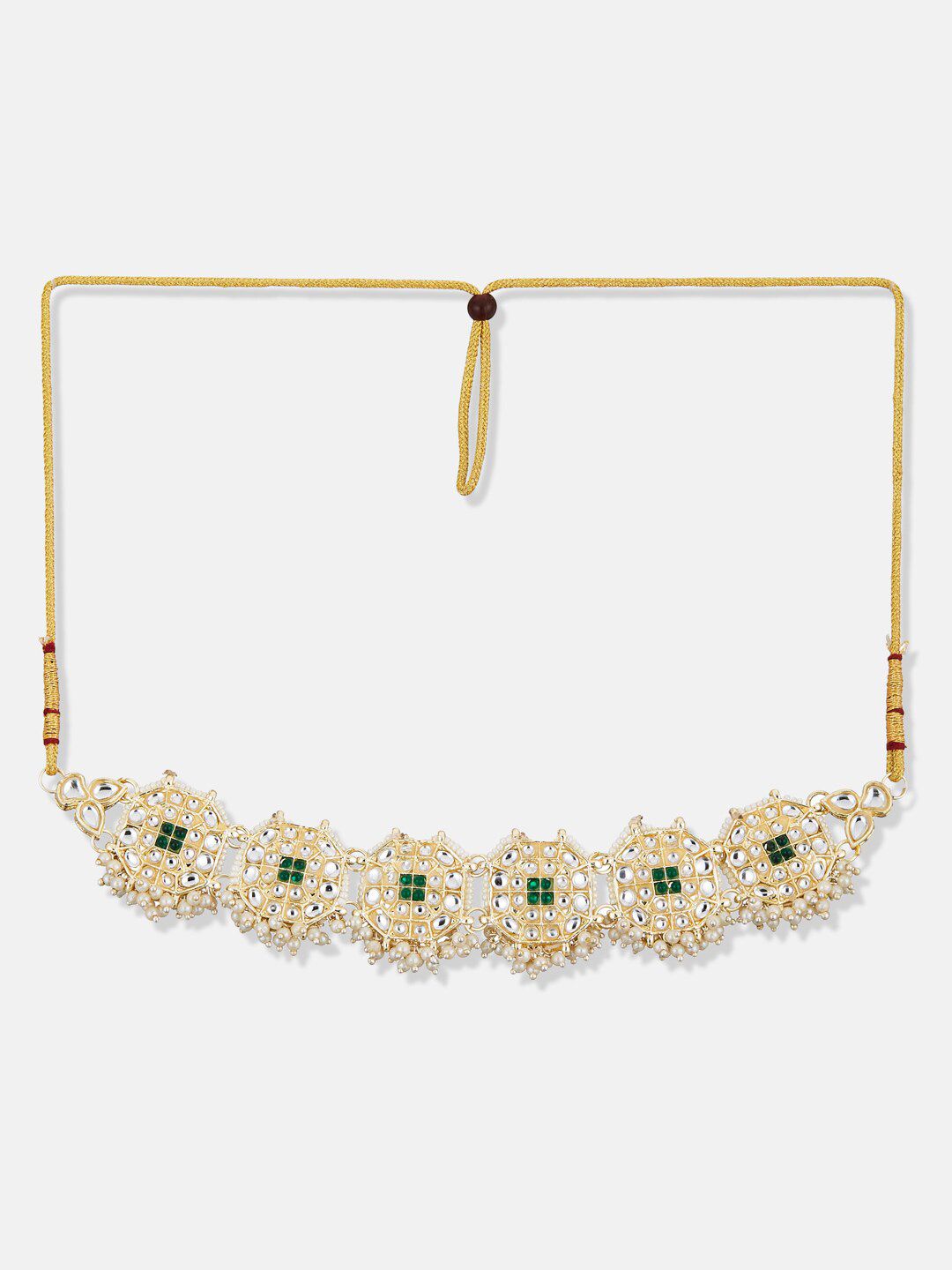 ATIBELLE Gold Plated Kundan & Beaded Jewellery Set