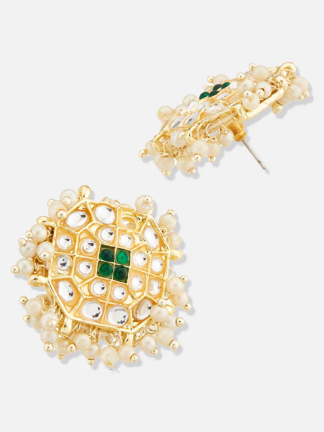 ATIBELLE Gold Plated Kundan & Beaded Jewellery Set
