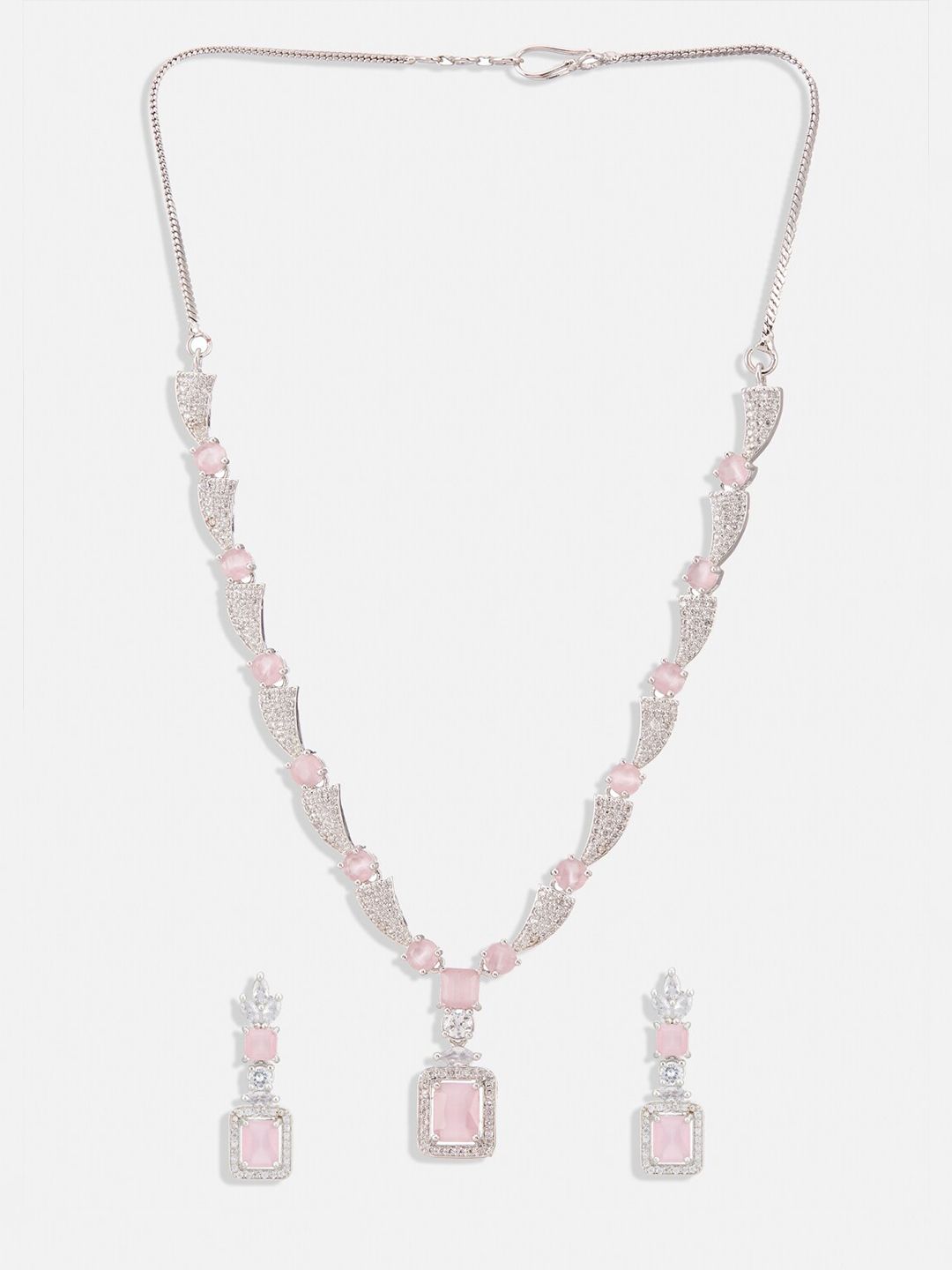 ATIBELLE Gold-Plated Cubic Zirconia Studded Jewellery Set