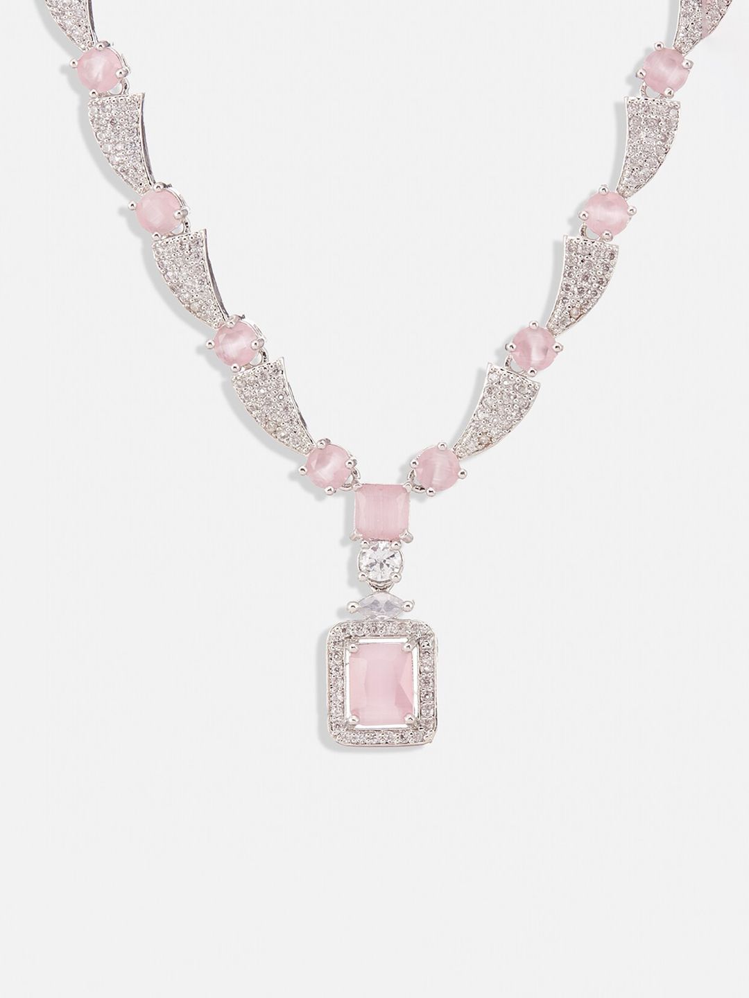 ATIBELLE Gold-Plated Cubic Zirconia Studded Jewellery Set