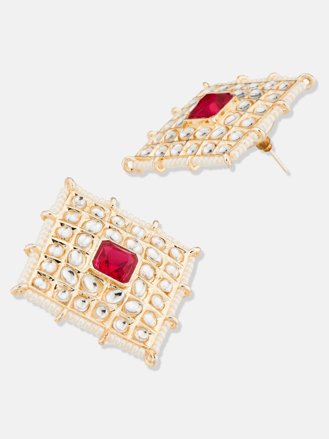 ATIBELLE Gold Plated Kundan Studded & Beaded Jewellery Set