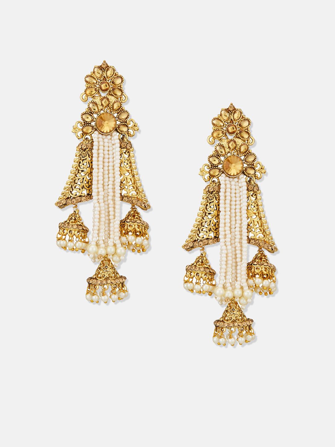 ATIBELLE Copper-Toned Copper-Plated Dome Shaped Jhumkas