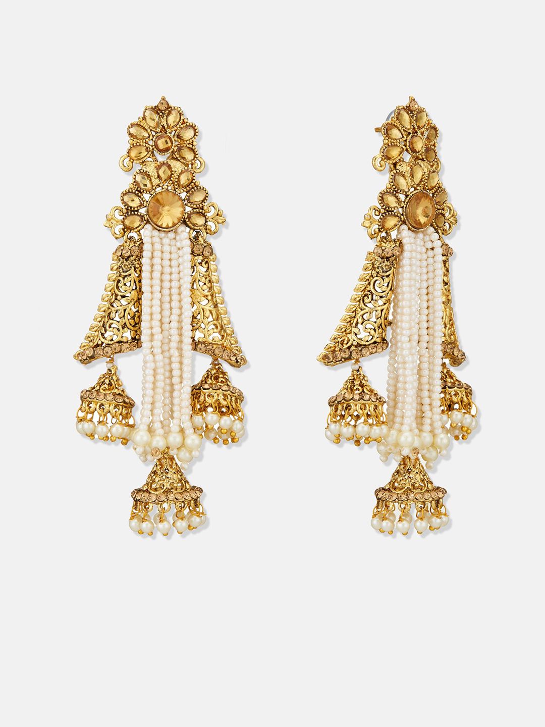 ATIBELLE Copper-Toned Copper-Plated Dome Shaped Jhumkas