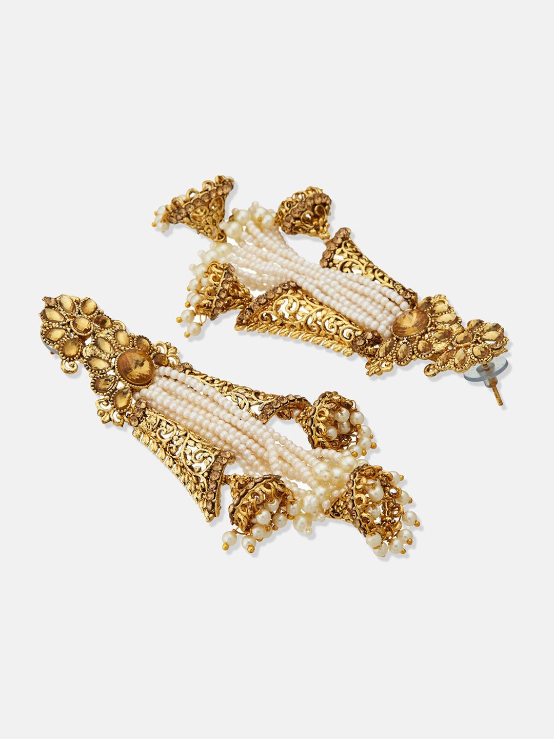 ATIBELLE Copper-Toned Copper-Plated Dome Shaped Jhumkas