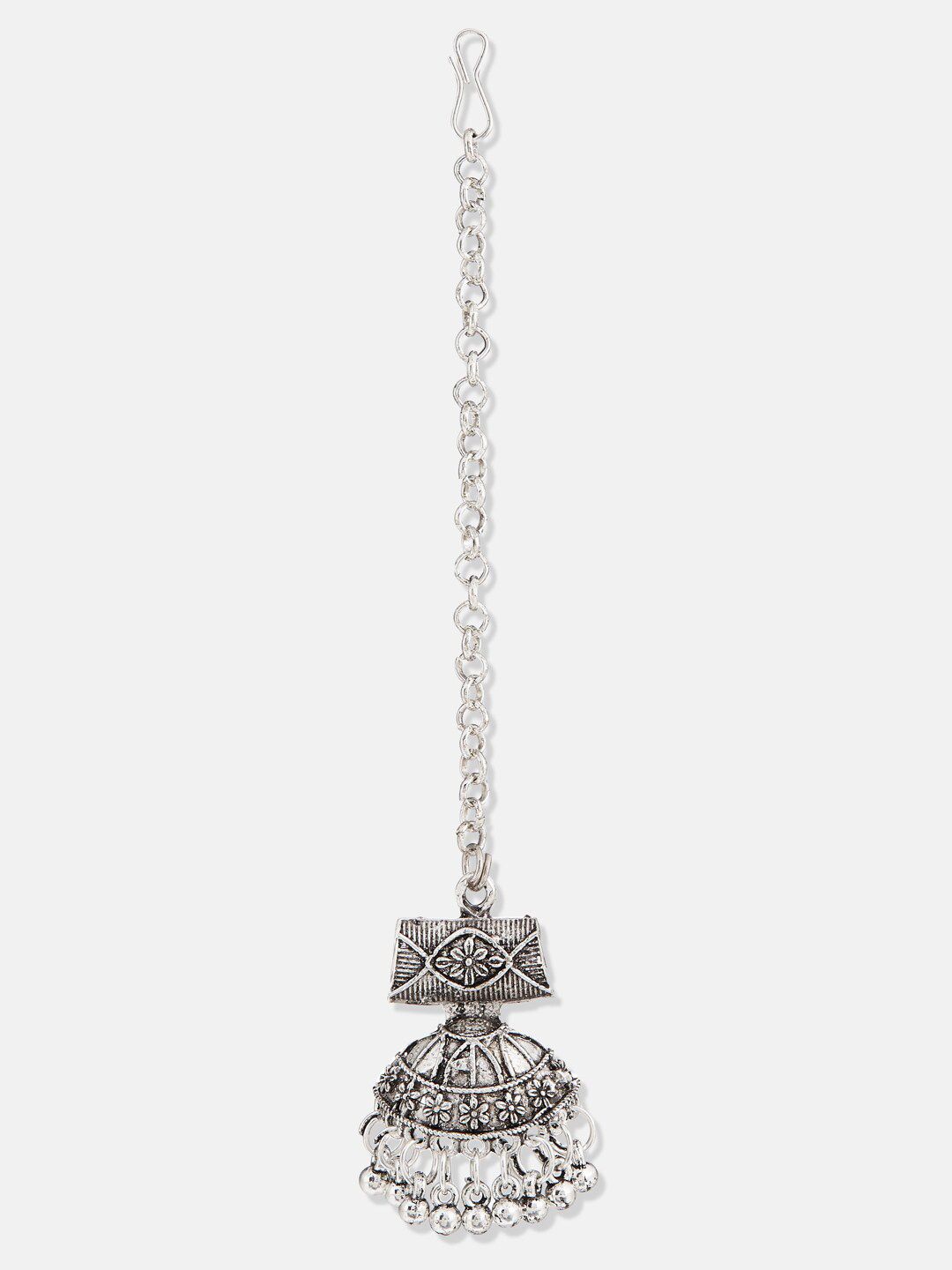 ATIBELLE German Silver Plated Stones Studded & Beaded Jewellery Set