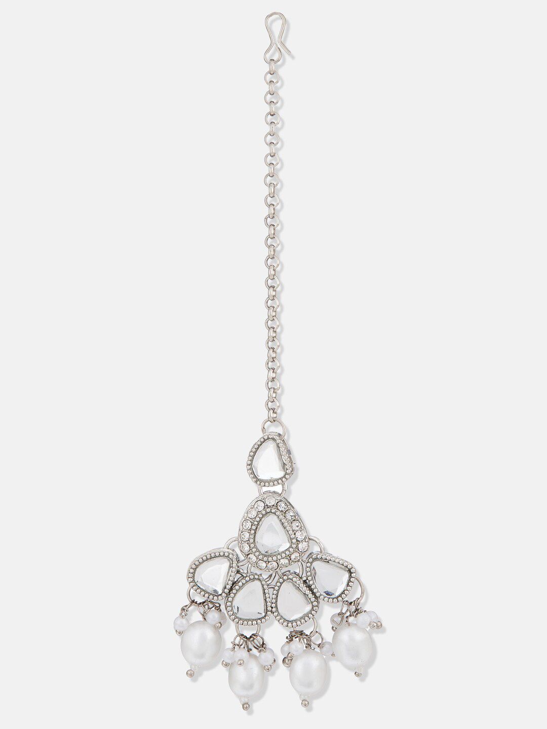 ATIBELLE Silver Plated Kundan Studded Jewellery Set