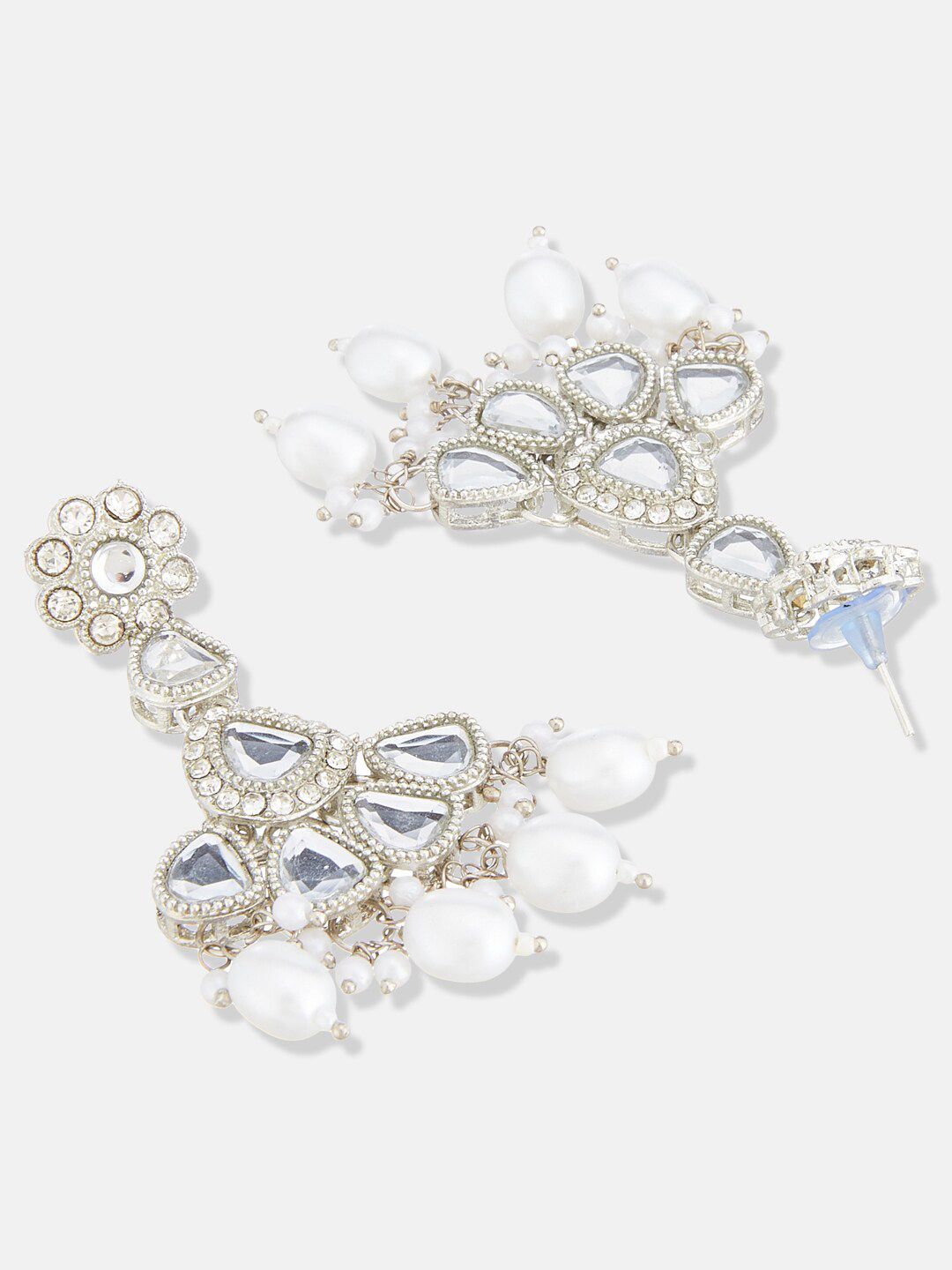 ATIBELLE Silver Plated Kundan Studded Jewellery Set