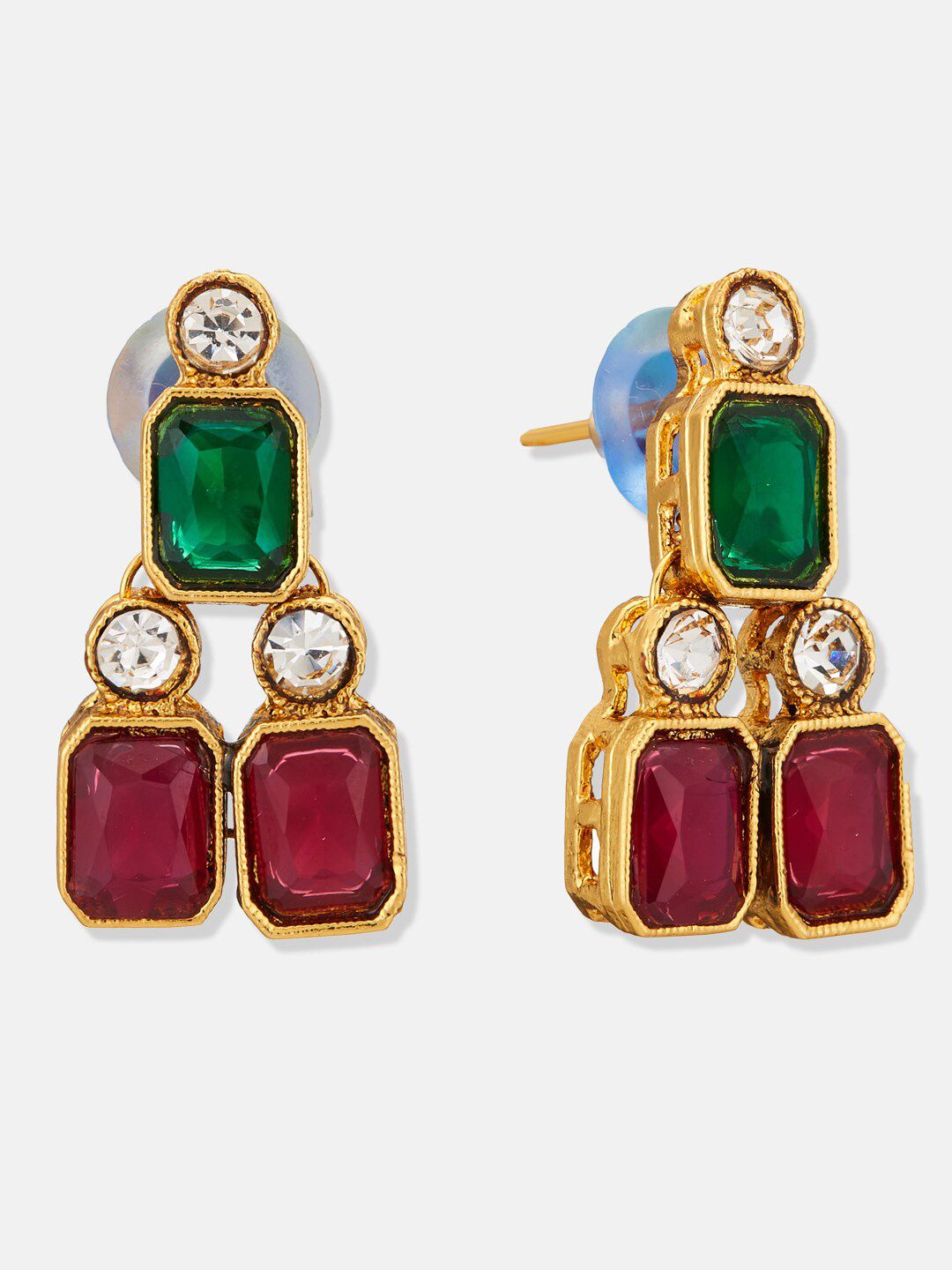 ATIBELLE Gold Plated Kundan Stone Studded & Layered Jewellery set