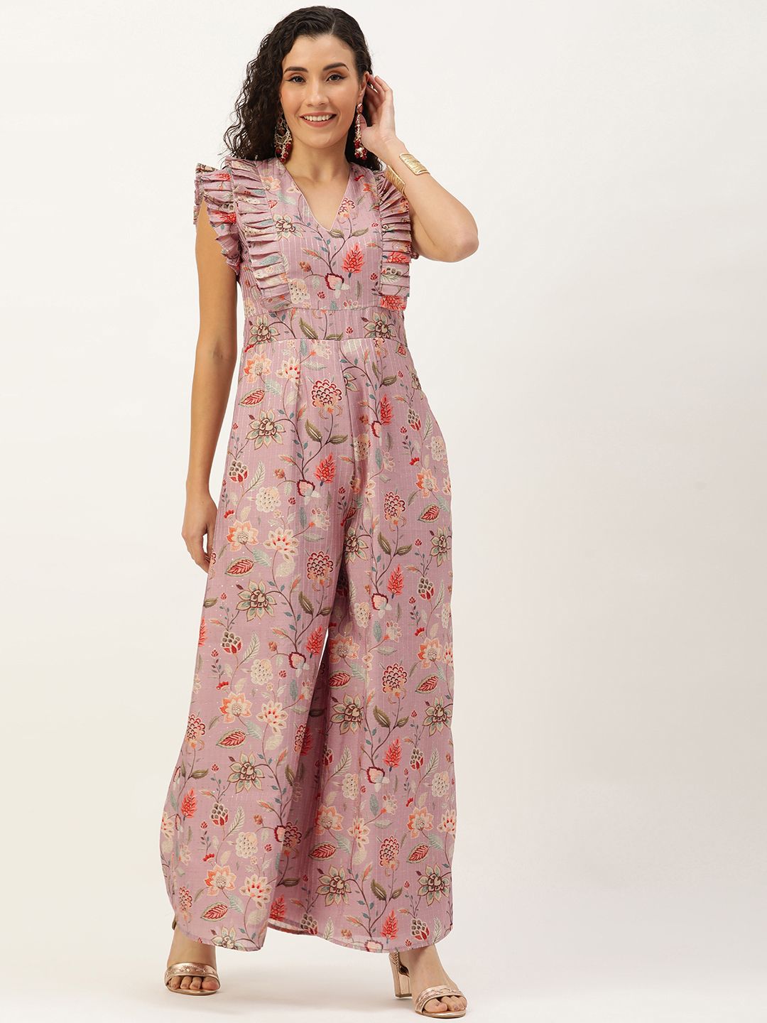 Ethnovog Printed Basic Jumpsuit with Ruffles-picture-57