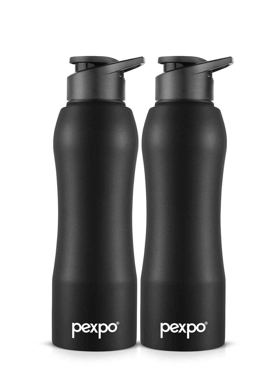 Pexpo Black & White 2 Pieces Single Wall Vacuum Sipper Water Bottle 750 ml
