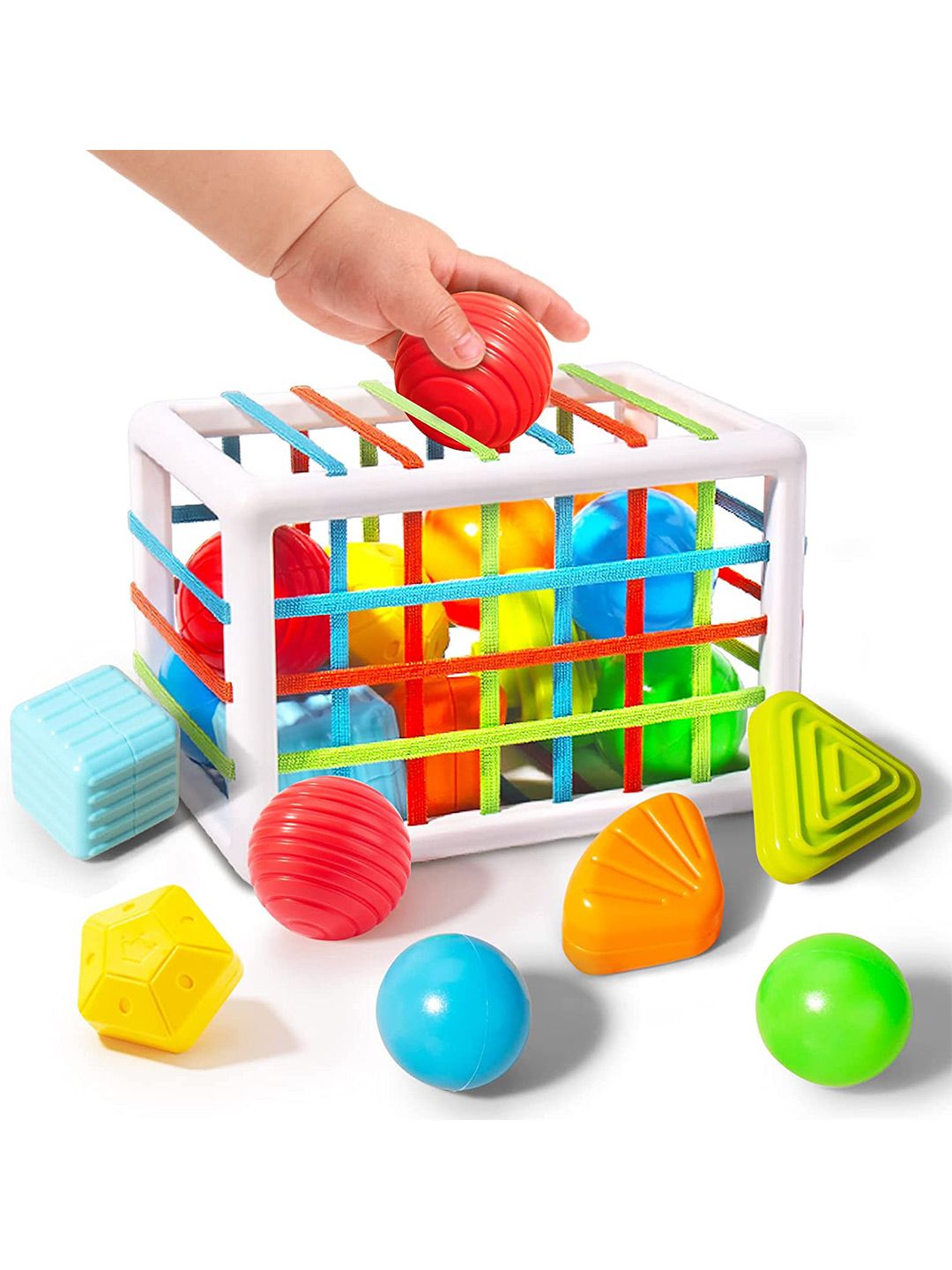 OPINA Shape Sorter Montessori Baby Toys with 9 Pieces Block Sensory Shape-picture-16