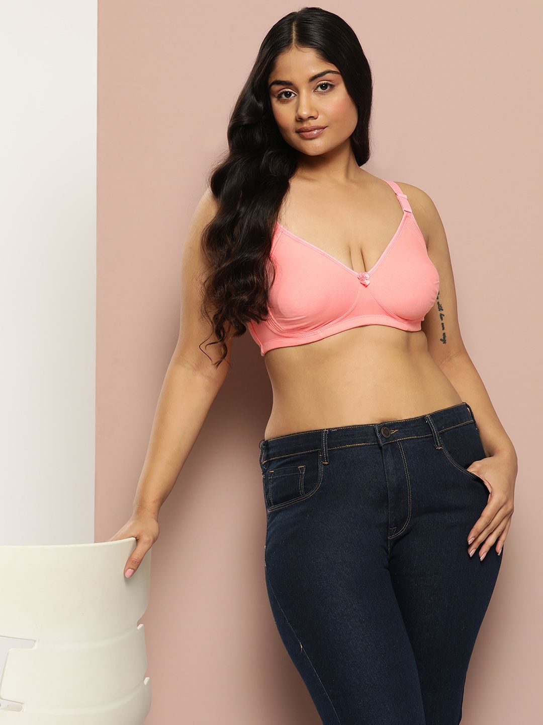 Sztori Plus Size Solid Full Coverage Non Padded Bra-picture-53
